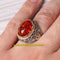 Turkish 925 Sterling Silver Amber and Marcasite Stone Mens Ring silverbazaaristanbul 