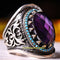 Turkish 925 Sterling Silver Amethyst and Turquoise Stone Mens Ring silverbazaaristanbul 