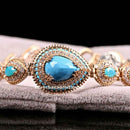 Turkish 925 Sterling Silver Drop Turquoise Stone Lady Women Bracelet silverbazaaristanbul 