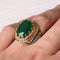 Turkish 925 Sterling Silver Multi Green Emerald Stone Mens Male Ring silverbazaaristanbul 