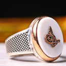 Turkish 925 Sterling Silver Ottaman Tughra Agate Stone Mens Ring silverbazaaristanbul 