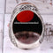 Turkish 925 Sterling Silver Red Agate Aqeeq Stone Mens Solid Ring silverbazaaristanbul 