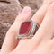 Turkish 925 Sterling Silver Red Agate Aqeeq Stone Mens Solid Ring silverbazaaristanbul 