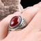 Turkish 925 Sterling Silver Red Agate Aqeeq Stone Mens Solid Ring silverbazaaristanbul 