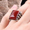 Turkish 925 Sterling Silver Red Agate Aqeeq Stone Mens Solid Ring silverbazaaristanbul 