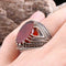 Turkish 925 Sterling Silver Red Agate Aqeeq Stone Mens Solid Ring silverbazaaristanbul 