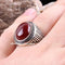 Turkish 925 Sterling Silver Red Agate Aqeeq Stone Mens Solid Ring silverbazaaristanbul 