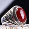 Turkish 925 Sterling Silver Red Agate Aqeeq Stone Mens Solid Ring silverbazaaristanbul 