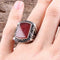 Turkish 925 Sterling Silver Red Agate Aqeeq Stone Mens Solid Ring silverbazaaristanbul 