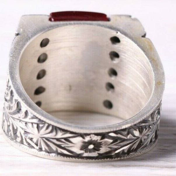 Turkish 925 Sterling Silver Ruby and Sapphire Best Mens Ring silverbazaaristanbul 
