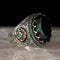 Turkish 925 Sterling Silver Small Emerald Stone Mens Ring silverbazaaristanbul 