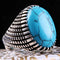 Turkish 925 Sterling Silver Solid Turquoise Blue Stone Mens Ring silverbazaaristanbul 