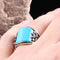 Turkish 925 Sterling Silver Solid Turquoise Blue Stone Mens Ring silverbazaaristanbul 