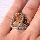 Turkish 925 Sterling Silver Yemeni Agate Aqeeq Original Mens Ring silverbazaaristanbul 