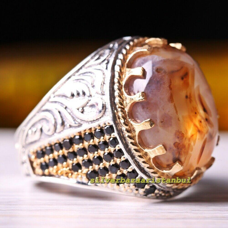 Royal Collection Rare Yemeni Aqeeq Silver Ring No:12 | Boutique Ottoman  Exclusive