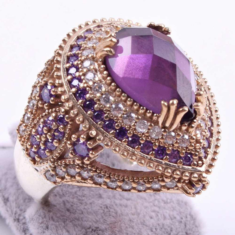 Turkish Handmade 925 Sterling Silver Amethyst Stone Women Ring silverbazaaristanbul 