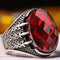 Turkish Handmade 925 Sterling Silver Eagle Claw Ruby Stone Mens Ring silverbazaaristanbul 