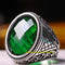 Turkish Handmade 925 Sterling Silver Faceted Emerald Mens Ring silverbazaaristanbul 