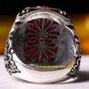Turkish Handmade 925 Sterling Silver Red Agate Aqeeq Stone Mens Ring silverbazaaristanbul 