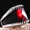 Turkish Handmade 925 Sterling Silver Red Ruby Stone Mens Ring silverbazaaristanbul 