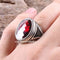 Turkish Handmade 925 Sterling Silver Red Ruby Stone Mens Ring silverbazaaristanbul 