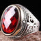 Turkish Handmade 925 Sterling Silver Red Ruby Stone Mens Ring silverbazaaristanbul 