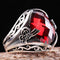 Turkish Handmade 925 Sterling Silver Red Ruby Stone Mens Ring silverbazaaristanbul 