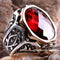 Turkish Handmade 925 Sterling Silver Red Ruby Stone Mens Ring silverbazaaristanbul 