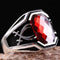 Turkish Handmade 925 Sterling Silver Red Ruby Stone Mens Ring silverbazaaristanbul 