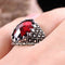 Turkish Handmade 925 Sterling Silver Red Ruby Stone Mens Ring silverbazaaristanbul 