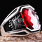 Turkish Handmade 925 Sterling Silver Red Ruby Stone Mens Ring silverbazaaristanbul 