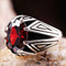 Turkish Handmade 925 Sterling Silver Red Ruby Stone Mens Ring silverbazaaristanbul 