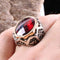 Turkish Handmade 925 Sterling Silver Red Ruby Stone Mens Ring silverbazaaristanbul 