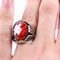 Turkish Handmade 925 Sterling Silver Red Ruby Stone Mens Ring silverbazaaristanbul 
