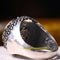 Turkish Handmade 925 Sterling Silver Round Emerald Mens Ring silverbazaaristanbul 