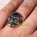 Turkish Handmade 925 Sterling Silver Ruby Skull Gothic Mens Ring silverbazaaristanbul 