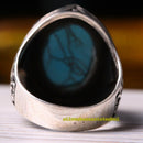 Turkish Handmade 925 Sterling Silver Veined Turquoise Stone Mens Ring silverbazaaristanbul 