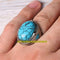 Turkish Handmade 925 Sterling Silver Veined Turquoise Stone Mens Ring silverbazaaristanbul 