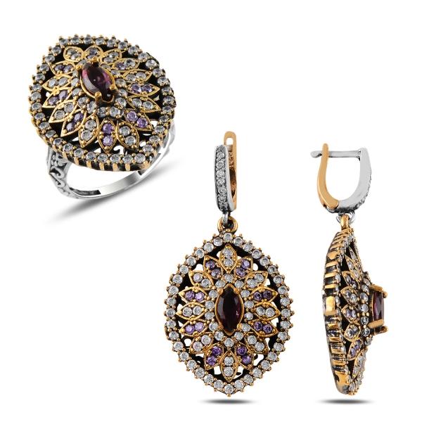 Turkish Handmade Lux Jewelry 925 Sterling Silver Ladies Womans Set 117 silverbazaaristanbul 