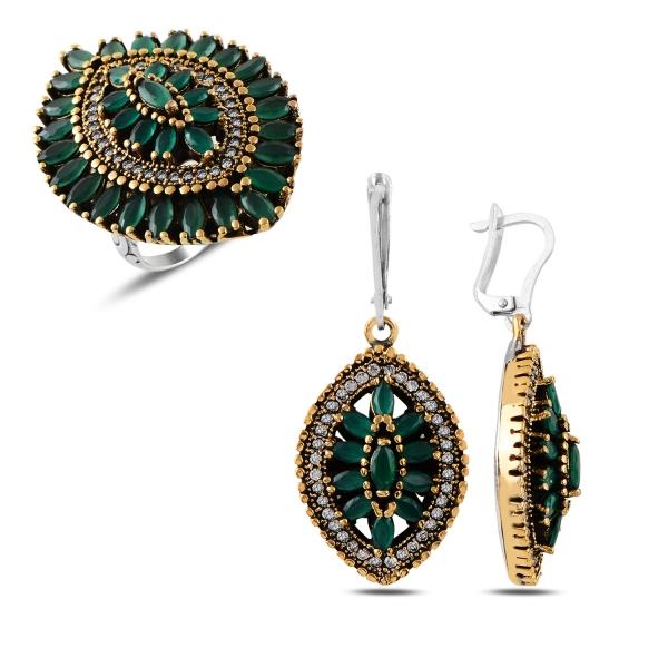 Turkish Handmade Lux Jewelry 925 Sterling Silver Ladies Womans Set 121 silverbazaaristanbul 