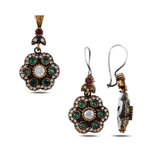 Turkish Handmade Lux Jewelry 925 Sterling Silver Ladies Womans Set 143 silverbazaaristanbul 