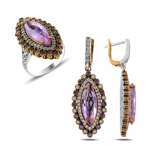 Turkish Handmade Lux Jewelry 925 Sterling Silver Ladies Womans Set 159 silverbazaaristanbul 