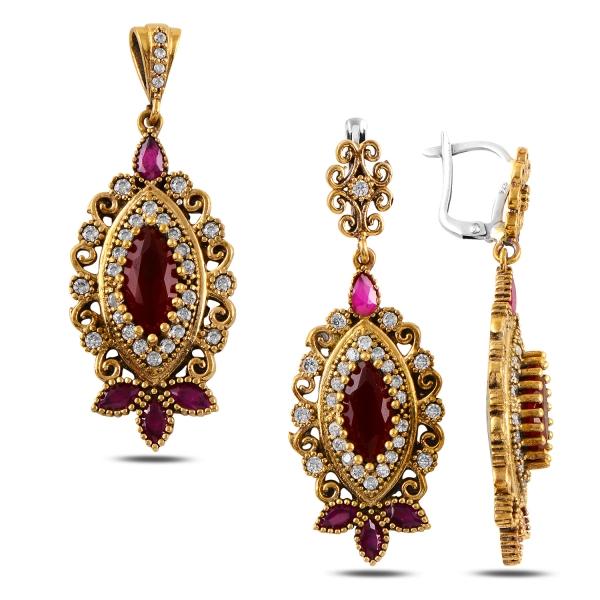 Turkish Handmade Lux Jewelry 925 Sterling Silver Ladies Womans Set 166 silverbazaaristanbul 