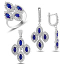 Turkish Handmade Lux Jewelry 925 Sterling Silver Ladies Womans Set 206 silverbazaaristanbul 
