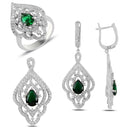 Turkish Handmade Lux Jewelry 925 Sterling Silver Ladies Womans Set 227 silverbazaaristanbul 