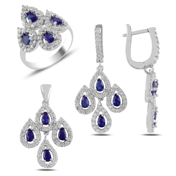 Turkish Handmade Lux Jewelry 925 Sterling Silver Ladies Womans Set 228 silverbazaaristanbul 