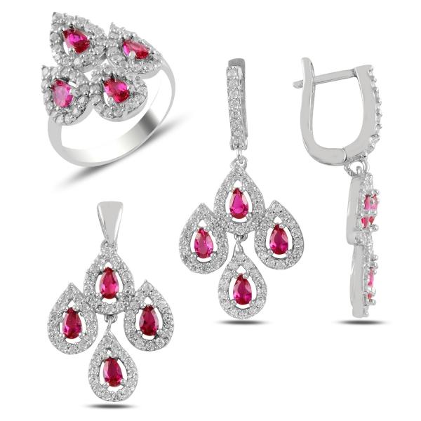 Turkish Handmade Lux Jewelry 925 Sterling Silver Ladies Womans Set 231 silverbazaaristanbul 