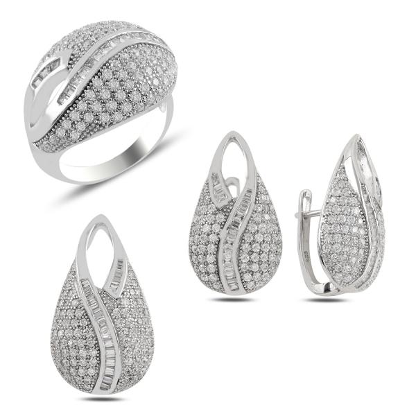 Turkish Handmade Lux Jewelry 925 Sterling Silver Ladies Womans Set 244 silverbazaaristanbul 