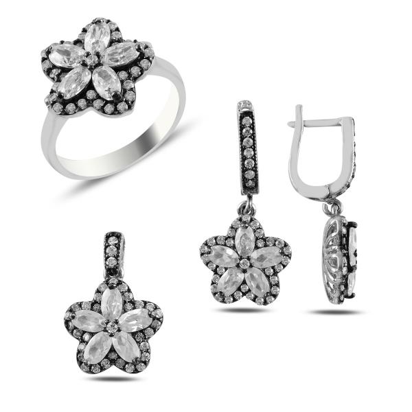Turkish Handmade Lux Jewelry 925 Sterling Silver Ladies Womans Set 246 silverbazaaristanbul 