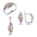 Turkish Handmade Lux Jewelry 925 Sterling Silver Ladies Womans Set 285 silverbazaaristanbul 
